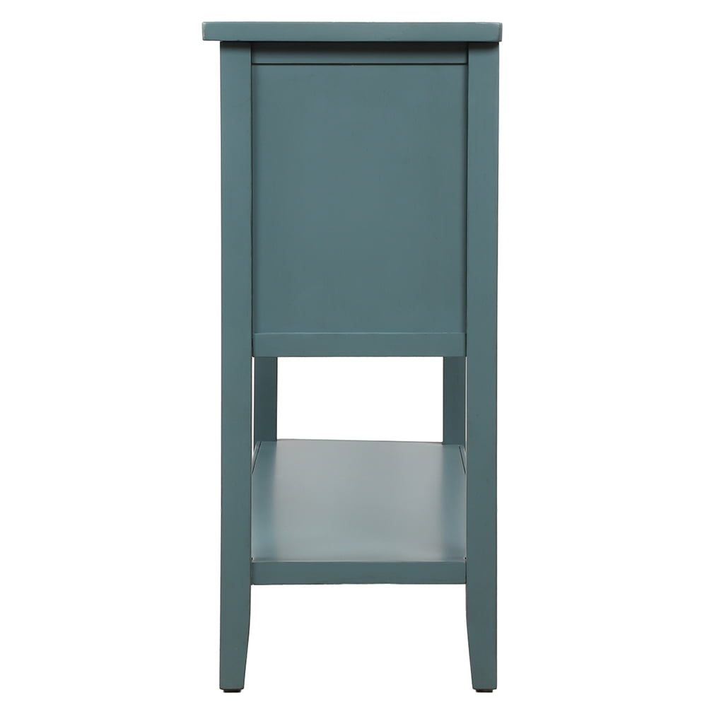 Lowestbest 46" Buffet Sideboard Console Table, Console Entryway Table with Bottom Shelf, Storage Cabinet for Kitchen Room, Blue Lowestbest 46" Buffet Sideboard Console Table, Console Entryway Table with Bottom Shelf, Storage Cabinet for Kitchen Room, Blue