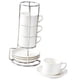 thumbnail image 4 of 4 tazas de café de cerámica con platillo, taza de arte latte, regalo, gadget único y novedoso Blanco, 4 of 9