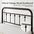thumbnail image 3 of Amolife Twin Size Metal Platform Bed Frame with Vintage Headboard & 12.6" Under-Bed Storage, Black, 3 of 8