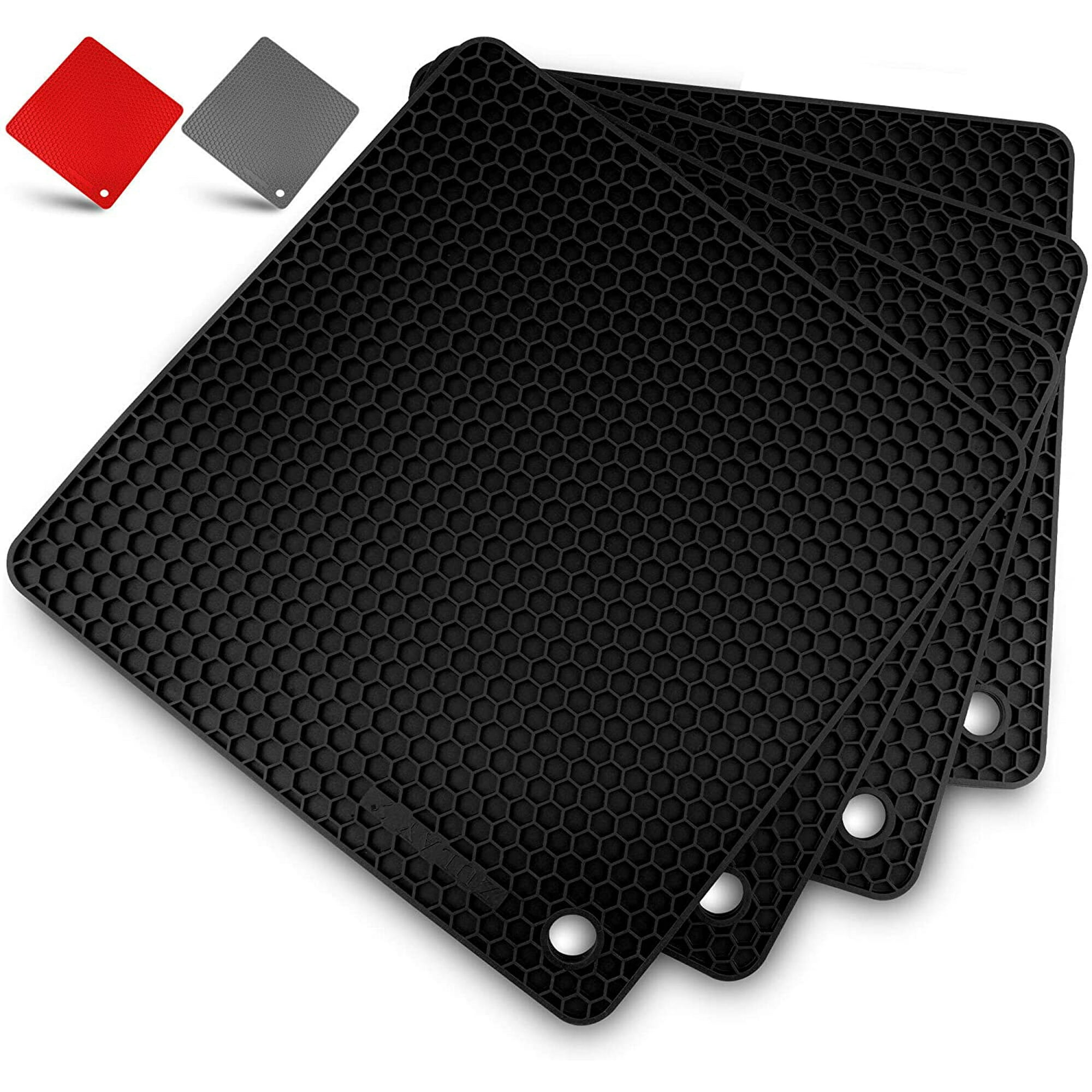 1/4 Pack Silicone Trivet Mat - 7”x7” Silicone Pot Holders For Kitchen &  Table - Non Slip Silicone Hot Pad & Coasters - Flexible Silicone Heat  Resistant Mat For Countertop 