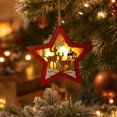thumbnail image 6 of AOMXGD Wooden Luminous Christmas Hanging Ornament, Light‑Up Wooden Holiday Decoration Accessory for Christmas Tree and Window Display, 6 of 7