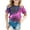 Purple, variant on Big Girls Tshirts Galaxy Short Sleeve Crew Neck Fancy Top Teenager 3D Print Glitter Tops Carnival Shirts for Kids Size 12-13T