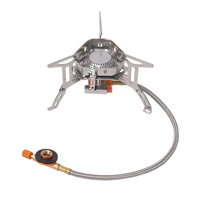 Réchaud à Gaz Portable pour Camping, Randonnée, Pique-Nique, 1 x Réchaud à Gaz Portable, Argent