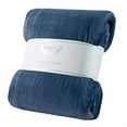 Luxury Collection Amari Velvet Throw Blanket, Navy Blue, 60x70in NEW