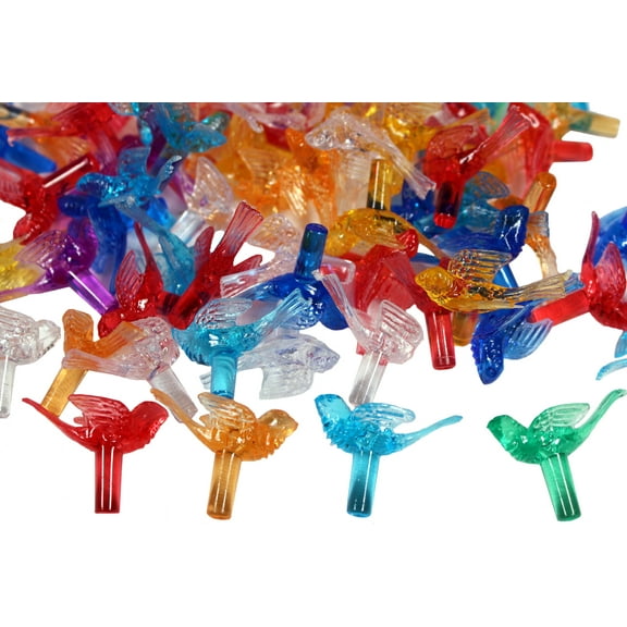 Creative Hobbies Plastic Lites for Ceramic Christmas Trees, Medium Bird / Dove Light Ornaments, Multi Color, 100 Piece Pack