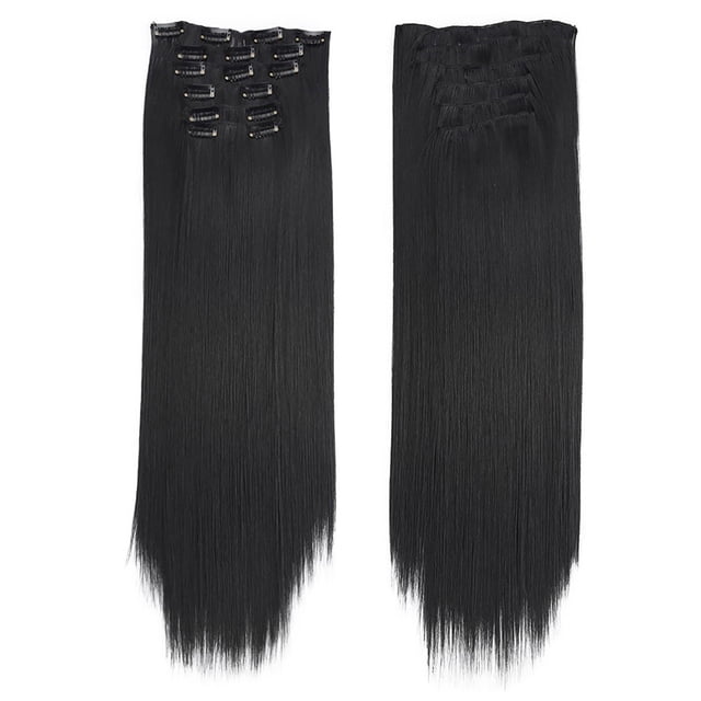 Oubit Postiche Lisse, 6 Pcs Postiche Lisse 60cm Postiche à Clipser Design Exquis