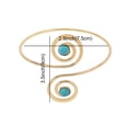 thumbnail image 6 of Hyasfey Women Open Arm Bracelet Adjustable Hollow Out Crescent Shape Ethnic Style Faux Turquoise Anti-slip Lady Prom Party Cosplay Performance Jewelry, 6 of 8