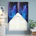 thumbnail image 6 of Blue Purple Sky Kitchen Window Curtains, Swag Curtains Valance for Bedroom Living Room Bathroom, Abstract Modern Stars Space Rod Pocket Window Treatment Curtain Block Drapes 2 Panels 36"x63", 6 of 9