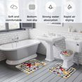 thumbnail image 5 of Gnomes Daisy Bath Mat 3 Piece Bathroom Rug Set, Retro Farmhouse Floral Black Buffalo Plaid Non Slip Bath Rug Contour Mat and Toilet Lid Cover, Absorbent Shower Mats Soft Bath Rugs and Mats Sets, 5 of 8