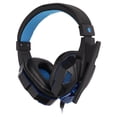 thumbnail image 3 of Computer Headset, PC Game Headsets Comfortable Support Mic Mute Adjustable Volume With 3.5mm Microphone For  For PC For Laptop Black + Blue, 3 of 8