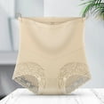 thumbnail image 2 of Daznico Womens Underwear - Ladies Tummy Tucking & Lifting Shaping Panties Lace Medium High Waist Breathable Panties - Panties for Women,Color:Beige,Size:XXL, 2 of 7