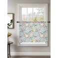 thumbnail image 2 of Sheer Curtains 45 Inch Length, Blue Spring Floral Semi Sheer Curtains Light Filtering Window Treatment, Elegant Farmhouse Flowers Birds Watercolor Privacy Voile Drapes for Living Room 52x45 Inch, 2 of 7