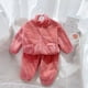 thumbnail image 5 of Traje de otoño e invierno para niños, franela con forro polar, grueso, cálido, elegante, ropa de casa, pijama, traje de dos piezas para niños y niñas, 5 of 6