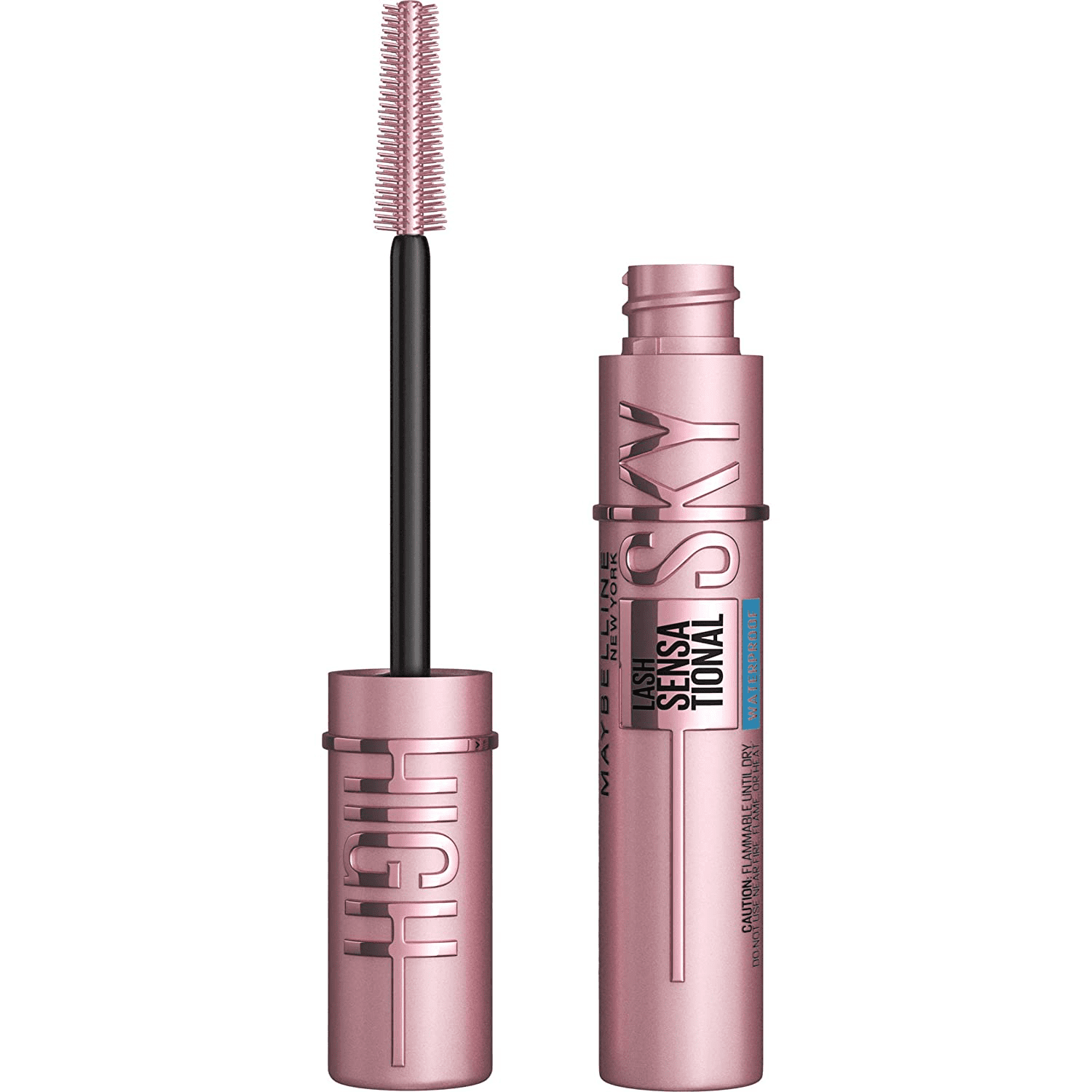 Maybelline Sky High Washable Mascara Makeup, Volumizing Mascara, Buildable, Lengthening Mascara, Defining, Curling, Multiplying, Washable Blackest Black, 0.2 fl. Oz