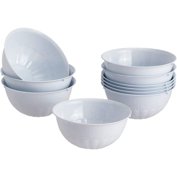 Silver Spoons WHITE MINI DESSERT BOWLS | 10 PC | Chateau Collection