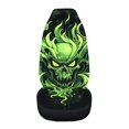 thumbnail image 3 of Uourmeti Front Car Seat Cover Stylish Polyester, Compatible with Car Interior, Fit for Anti-Fray Surface Auto, Green Skull, 3 of 6