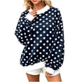 thumbnail image 6 of QINGFSAP Womens Polka Dot Sweatshirt Long Sleeve Crewneck Pullover Tops Casual Loose Fit Knit Shirt Fall Winter Blouse, 6 of 9