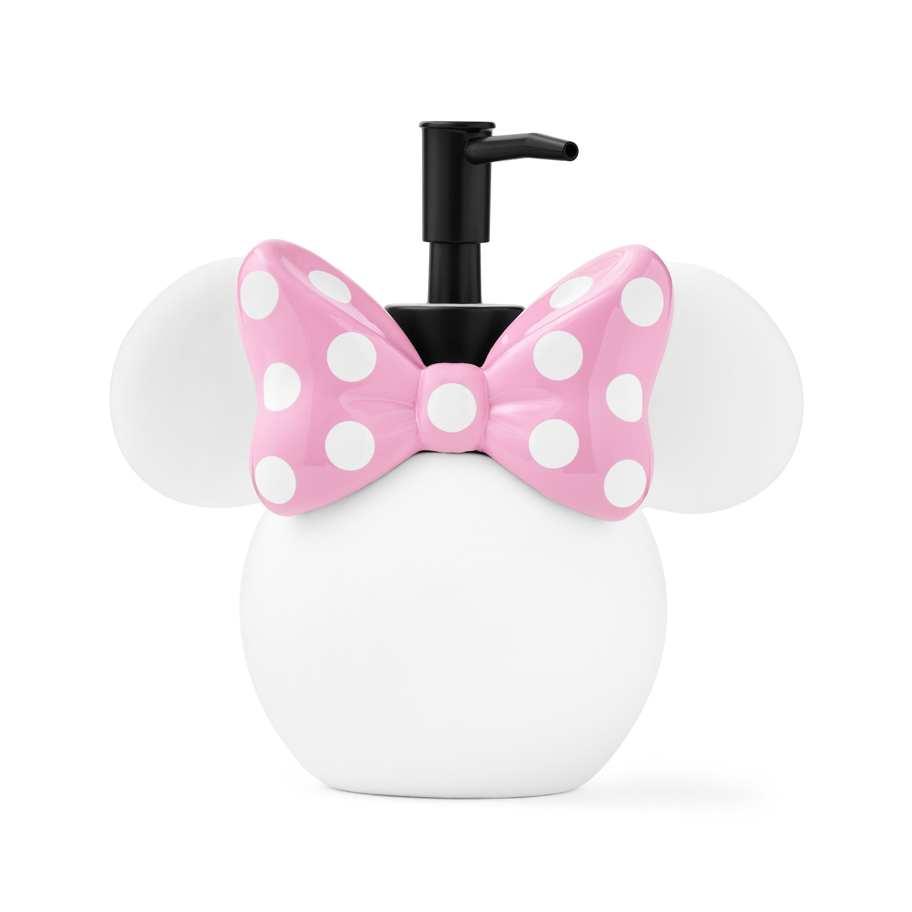 Minnie Mouse 3-Piece Bath Set, 2pk Hand Towel & Sculpted 5.5" Lotion Pump, Cotton, Poly-Resin, White, Disney