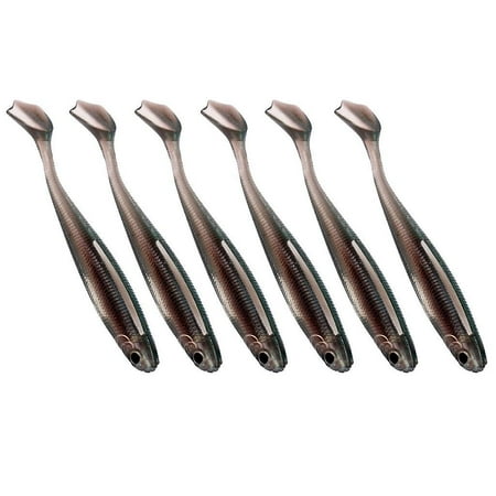 6 Piece Lifelike Soft Worm Fishing Lures Crank Bait Fishing Tackle Tool 95mm