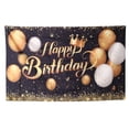thumbnail image 1 of Happy Birthday Banner Decorations Large Birthday Black Gold Sign Poster Photo for Birthday Anniversary Party Decorations, 1 of 9