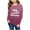 Hot Pink, variant on Oxodoi Girls I'm Yes Cold Me 24:7 Printed Sweatshirt Long Sleeve Crewneck Letters Casual Loose Pullover Top
