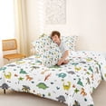 thumbnail image 4 of Metsweet Safari Dino Elephant Giraffe Queen Comforter Set 3 Pieces, Cartoon Animal Comforter Sets Queen, Green Gray White,1 Comforter and 2 Pillowcases, 4 of 6