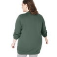 thumbnail image 2 of Woman Within Plus Size Fleece Baseball Jacket Long Oversized Fleece Coat, 2 of 6