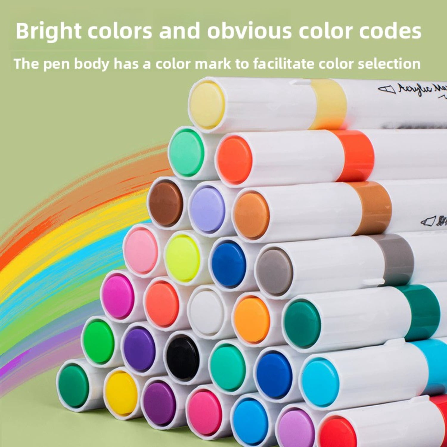 12-48 Colors Double Sided Marker Pens Set Water Based Washable Ink Art Drawing Supplies Highlighter Sketch Brush Pen