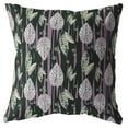 thumbnail image 2 of 18â€ Black Purple Fall Leaves Zippered Suede Throw Pillow, 2 of 3