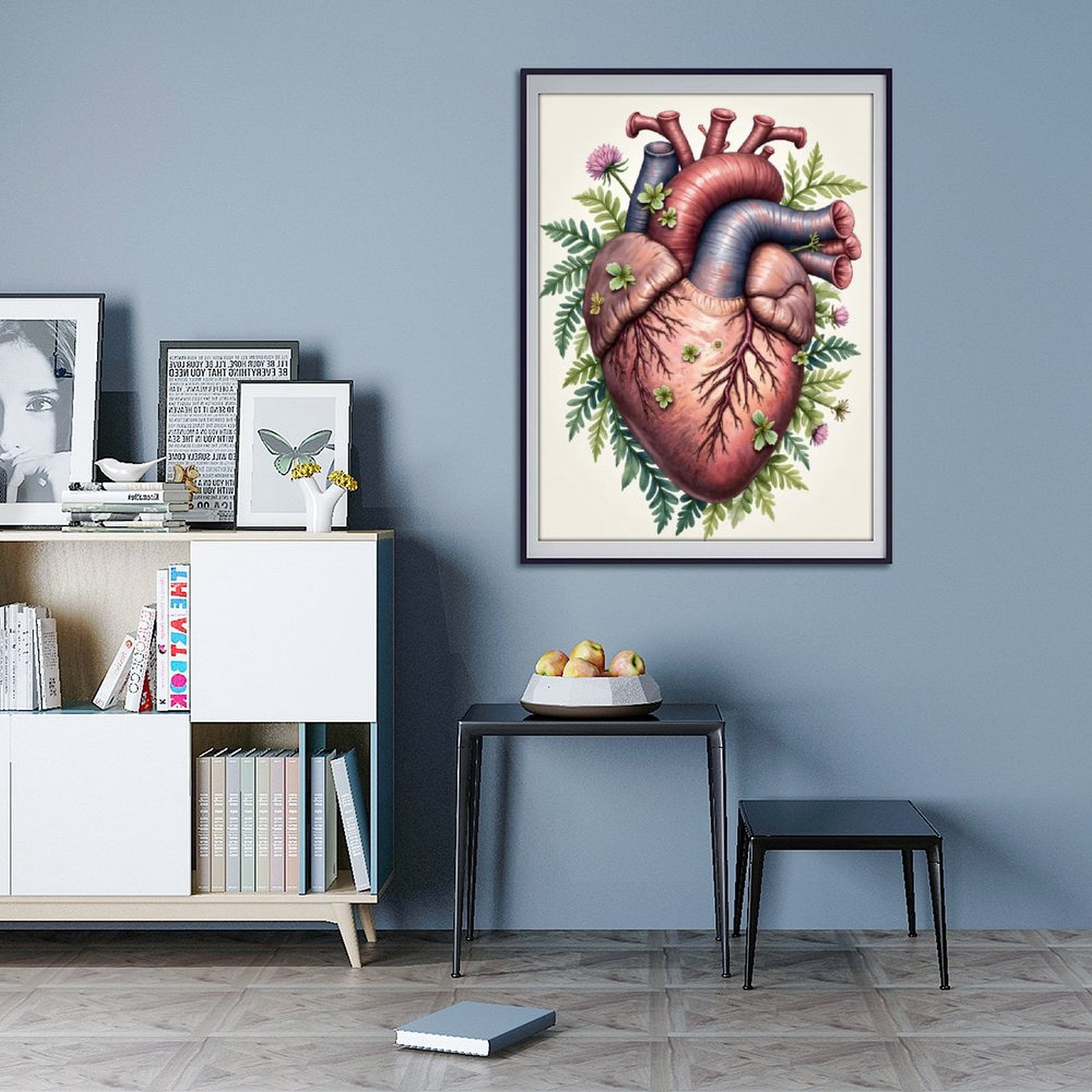 Diamond Art Kits for Adults - 5d Heart Flora Art Vivid Leaves Diamond Painting for Adults, Diamond Art for Adults Beginners, Diamond Painting Kits for Adults for Home Wall Decor