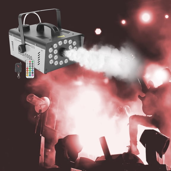 1 PCS Black 1000W Smoke Machine, LED Fog Machine, Party Smoke Machine, Tank Capacity: 1L/0.26gal, Product Size: 32*20*13cm/12.59*7.87*5.11inch