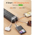 thumbnail image 4 of LENCENT Power Strip Surge Protector 2 Prong Extension Cords for Indoor 6ft, 2 to 3 Prong outlet plug Adapter,10 Outlets & 4 USB Ports, Wall Mountable, Ideal for Non-Grounded Outlets, 4 of 10