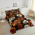 thumbnail image 4 of Watercolor Floral Bedding King Size Red Beige Flower Comforter Set, Botanical Plant Theme Duvet Insert Oil Painting Aesthetic Quilt Set, Summer Tropical Leaves Bedding Comforters & Sets, 4 of 6