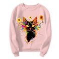 thumbnail image 3 of Gibobby Divertidas Sudaderas Sudadera holgada deportiva informal de felpa con cuello redondo y estampado de y girasol a la moda para mujer(1)(Rosa, M), 3 of 5