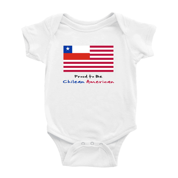 Proud to Be Chilean American Flag Baby Bodysuit Baby Clothes (White, 12-18 Months)