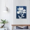 thumbnail image 4 of ARISTURING  White Botanical Wall Canvas Art Artistic Plant Picture Dark Blue Background Painting for Bathroom, 4 of 5