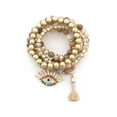thumbnail image 5 of Evil Eye Bead Tassel Bracelet Set Color - Coral, 5 of 5