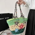 thumbnail image 5 of Yucurem Boho Straw Bag Beach Bags for Women, Bohemian Hand-embroidered Starfish Woven Handbag for Summer Beach Party Vacation Travel Daily Use (Green), 5 of 9