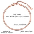 thumbnail image 5 of FindChic Rose Gold Plated Anklets for Women 3mm Stainless Steel Herringbone Snake Chain Summer Foot Jewelry Birthday Mothers Day Gifts for Her Girlfriend Wife Adults Age Ideas, 8.5'', 5 of 8