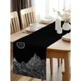 thumbnail image 3 of Burlap Table Runner 36 Inches Long, Abstract Mountain Moon Scenery Non-Slip Kitchen Table Runners for Dining Room Everyday Use Party Table Decorations Black White Geometric Line, 3 of 9