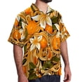 thumbnail image 2 of Tangerine Men's Short Sleeve Spread Collar Button Down Beach Print Casual Shirts, 2 of 6