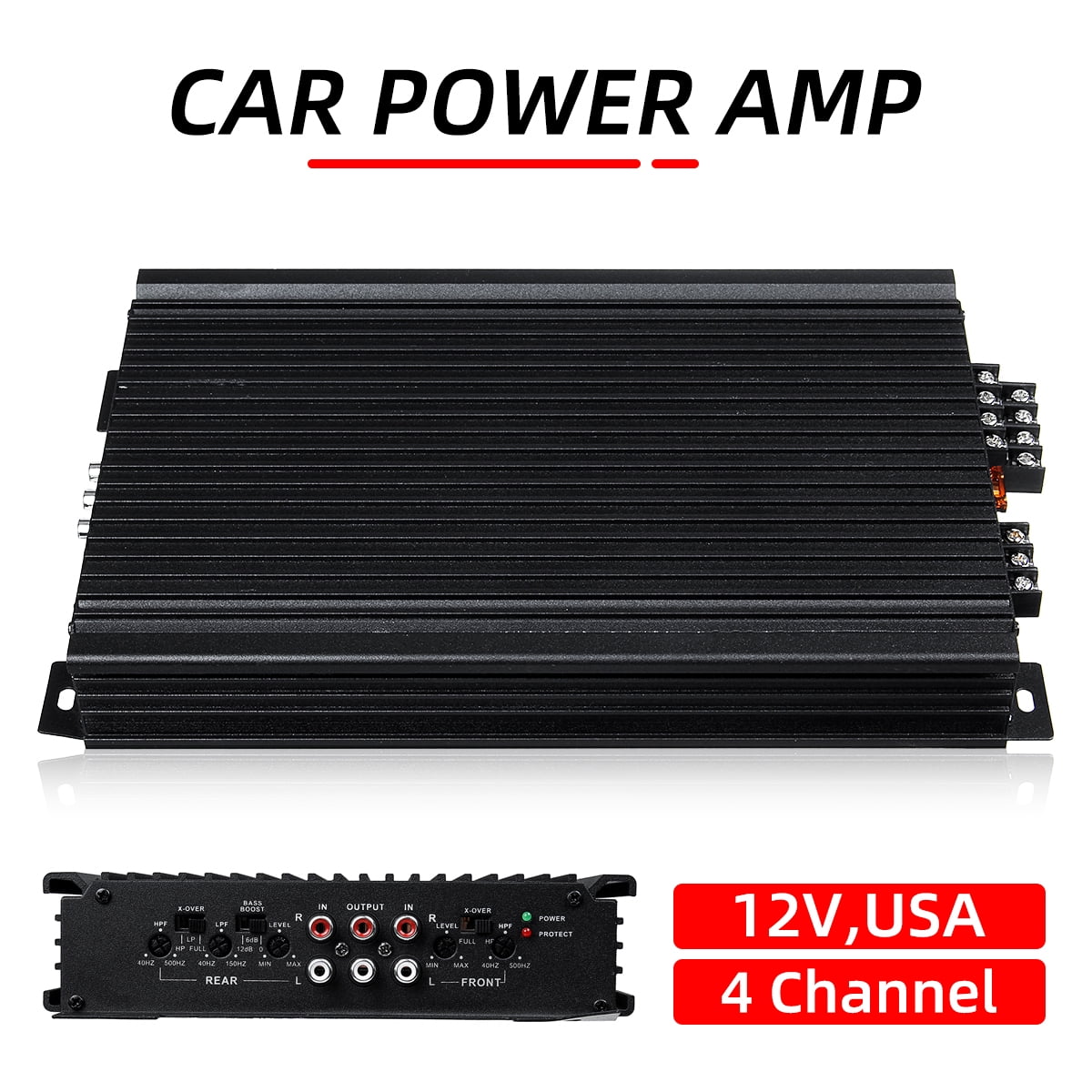AUTSOME 4600W Car Power Amplifier 4Channel High Power Stereo Audio Amp