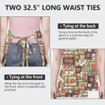 thumbnail image 6 of Pioneer Flower Floral Print Pattern Apron for Women and Men, Cotton Linen Waterproof with Pockets, Adjustable, 33x27 Inch for Kitchen, Gardening, BBQ, Salon, 6 of 6