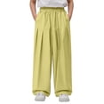 thumbnail image 2 of Bovxnpu Girls Wide Leg Pants Summer Casual Athletic Pants High Waisted Solid Wide Leg Pants With Pockets Pants, 2 of 7