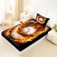 thumbnail image 4 of Erosebridal Baseball Glove Pattern Twin Sheet Sets,Boys Ball Sport Bedding For Boys Men 3-Piece, 4 of 6
