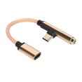 thumbnail image 1 of 2PCS 2 en 1 Tipo-C a 3,5 mm Escuchar música Carga Llamada Cable adaptador de audio para auriculares (Oro), 1 of 8