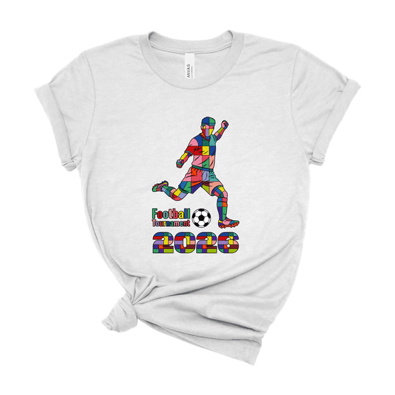 Football Tournament 2026 Soccer Graphic T-Shirt - Colorful Geometric Soccer Player Men's Unisex Tee
