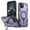 Purple, variant on for iPhone 15 Slim Thin Case, Compatible with Magsafe Bracket 360 Rotating Ring Kickstand Hybrid Drop Protective TPU PC Anti-Fall Durable Phone Cover for iPhone 15, Blue