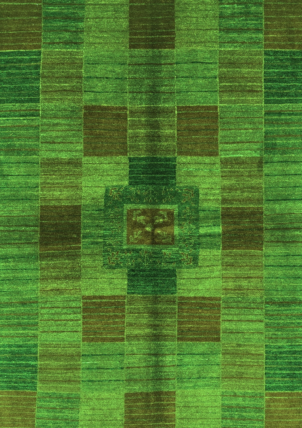 Ahgly Company Indoor Rectangle Checkered Green Modern Area Rugs, 2' x 4 ...
