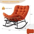 thumbnail image 2 of Papasan Rocking Chair with Foot Rest, Papasan Chair with Thick Removable Cushion and Metal Frame, Lounge Chairs and PE Rattan Rocker for Patio, Garden, Lawn, Living Room, 2 of 8